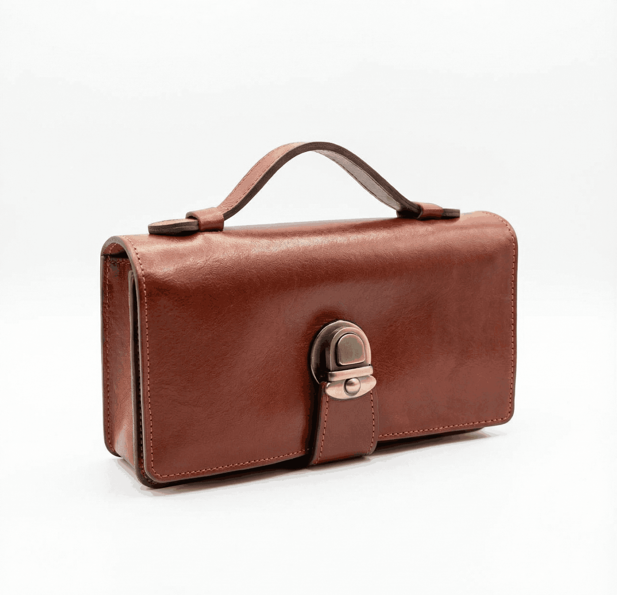 کیف پول چرم بالا دسته کیف پول چرم طبیعی بالا دسته دار - تصویر 1